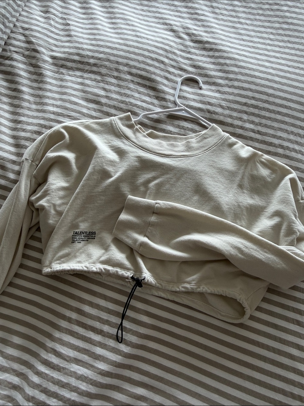Talentless Cropped Drawstring Sweatshirt